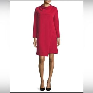 Joan Vass Long-Sleeve‎ Drape-Front Knit Dress size Medium/Large NEW